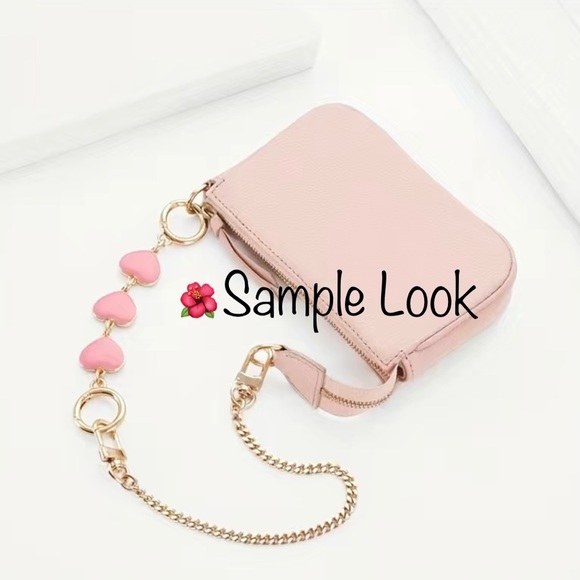 New Silver White Heart Shape Purse Chain Extender - Picture 7 of 10